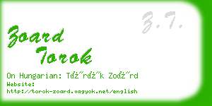 zoard torok business card